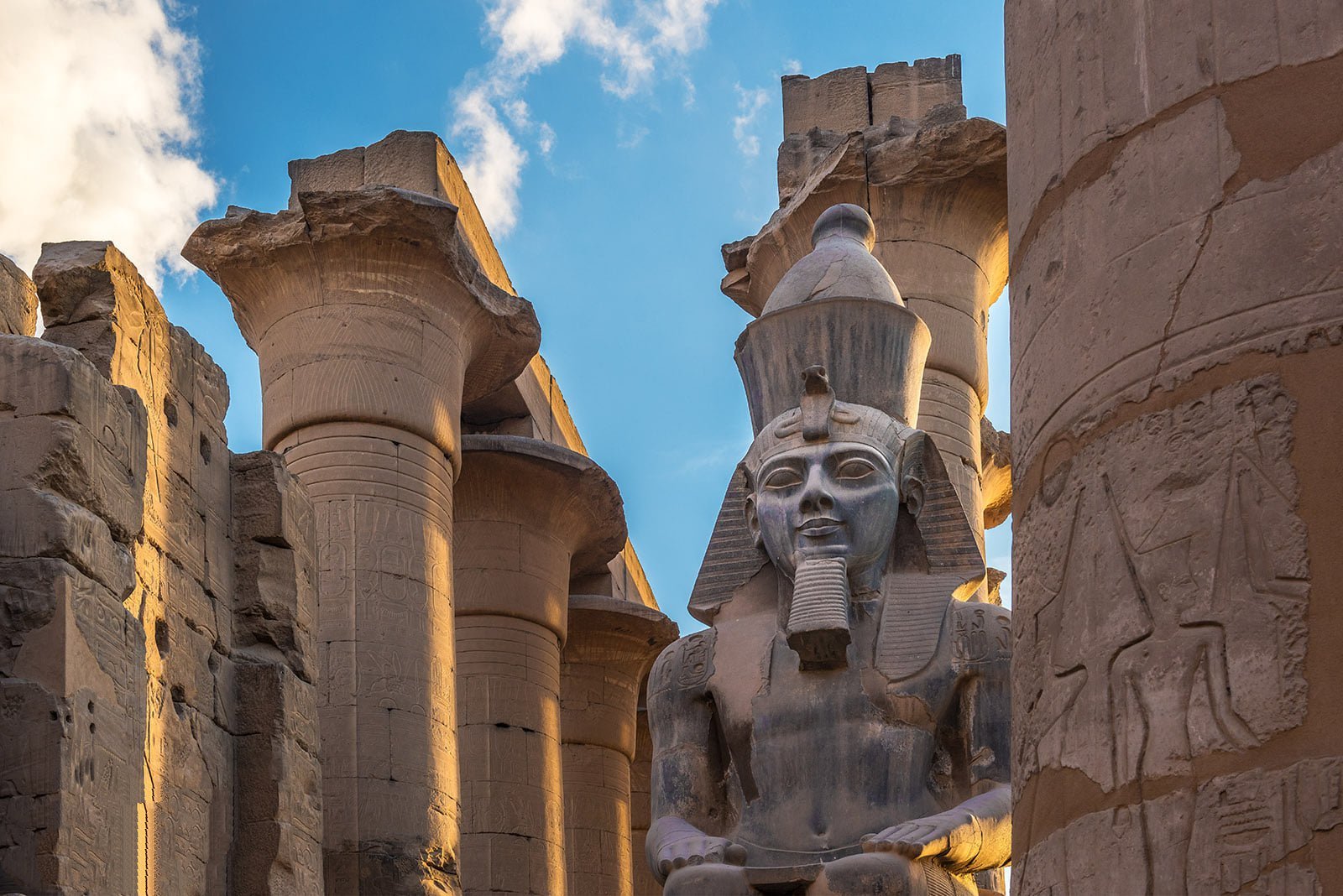 Entrance and statues of Luxor Temple in Luxor city