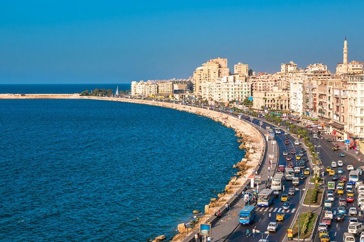 Alexandria Corniche with Mediterranean Sea views on a day tour from Cairo