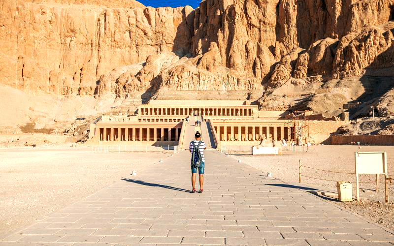 Hot air balloon over Luxor’s West Bank and Valley of the Kings.