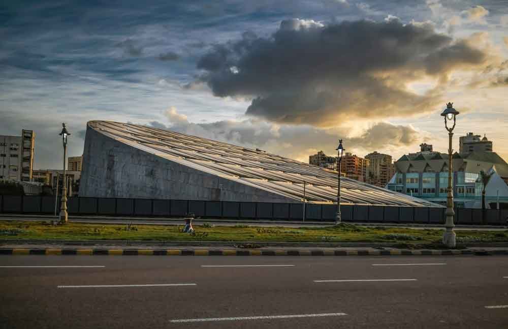 Modern Library of Alexandria visited during a day tour from Cairo