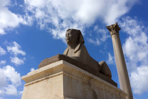 Pompey’s Pillar at the Serapeum of Alexandria on a Cairo to Alexandria day tour