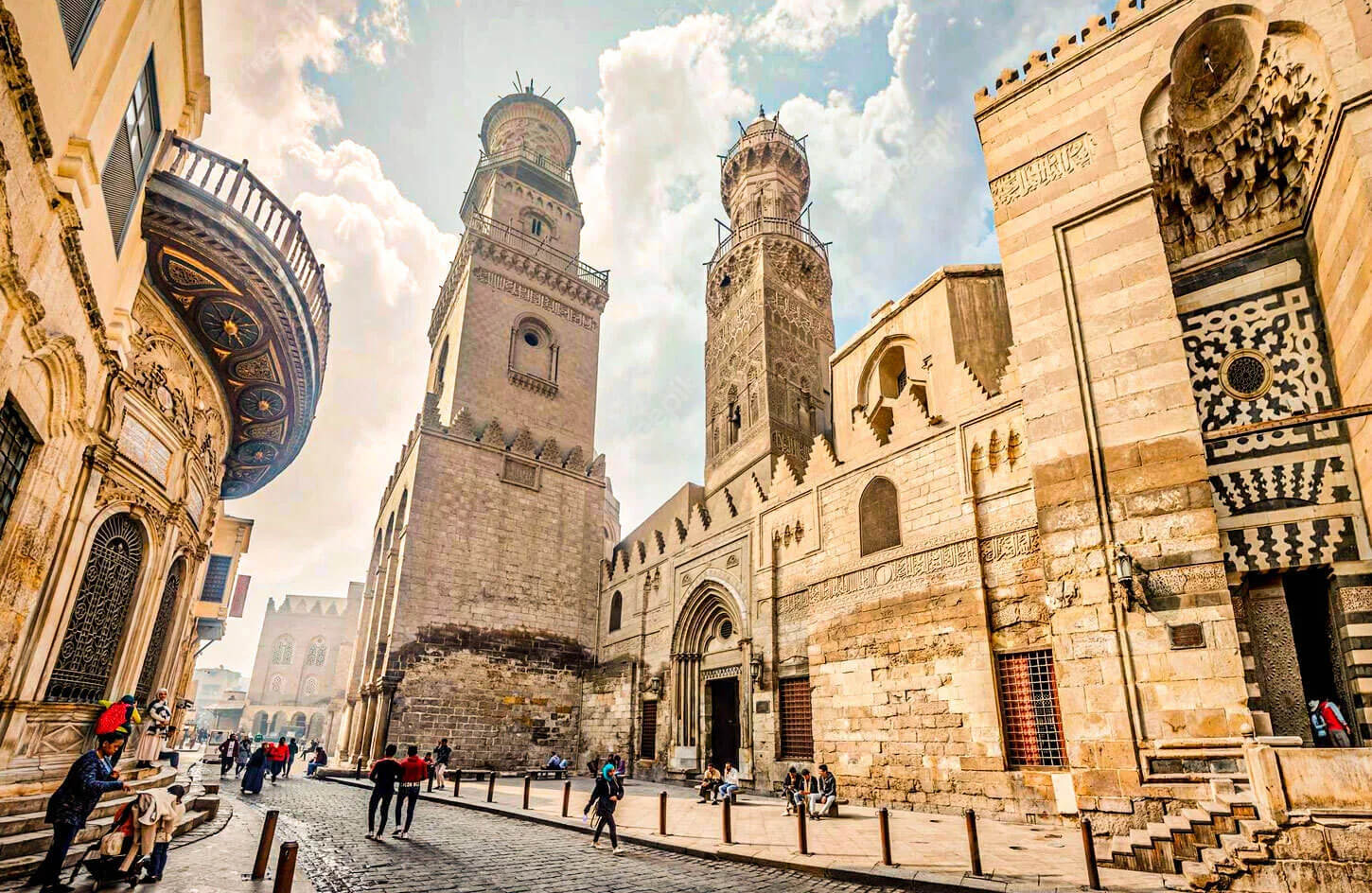 Walking through Al Muizz Street toward Khan El Khalili Bazaar